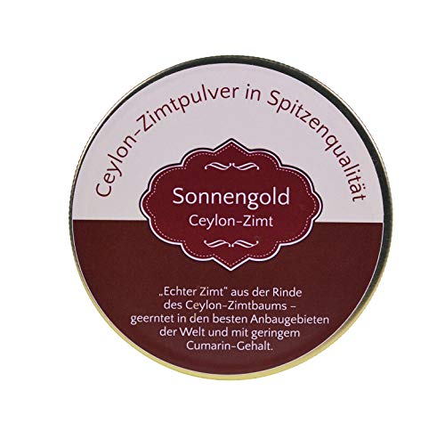 Sonnengold Ceylon Zimt-Pulver| Premium | 100 % naturrein | mit geringem Cumarin Gehalt (150 Gramm) Cover