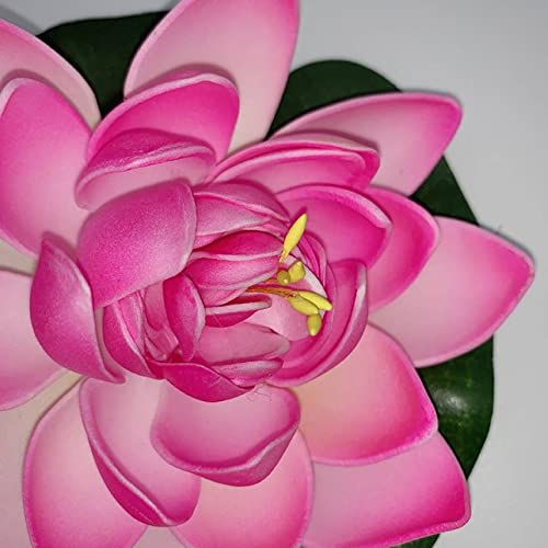 Blue Penguin Lotus Artificial Flower, Artificial Floating Lotus Flowers for Home Garden Patio Pond Decoration and Fish Tank Lotus Flower for Decoration (5.5 inch, Pack of 1) (Pink) 1