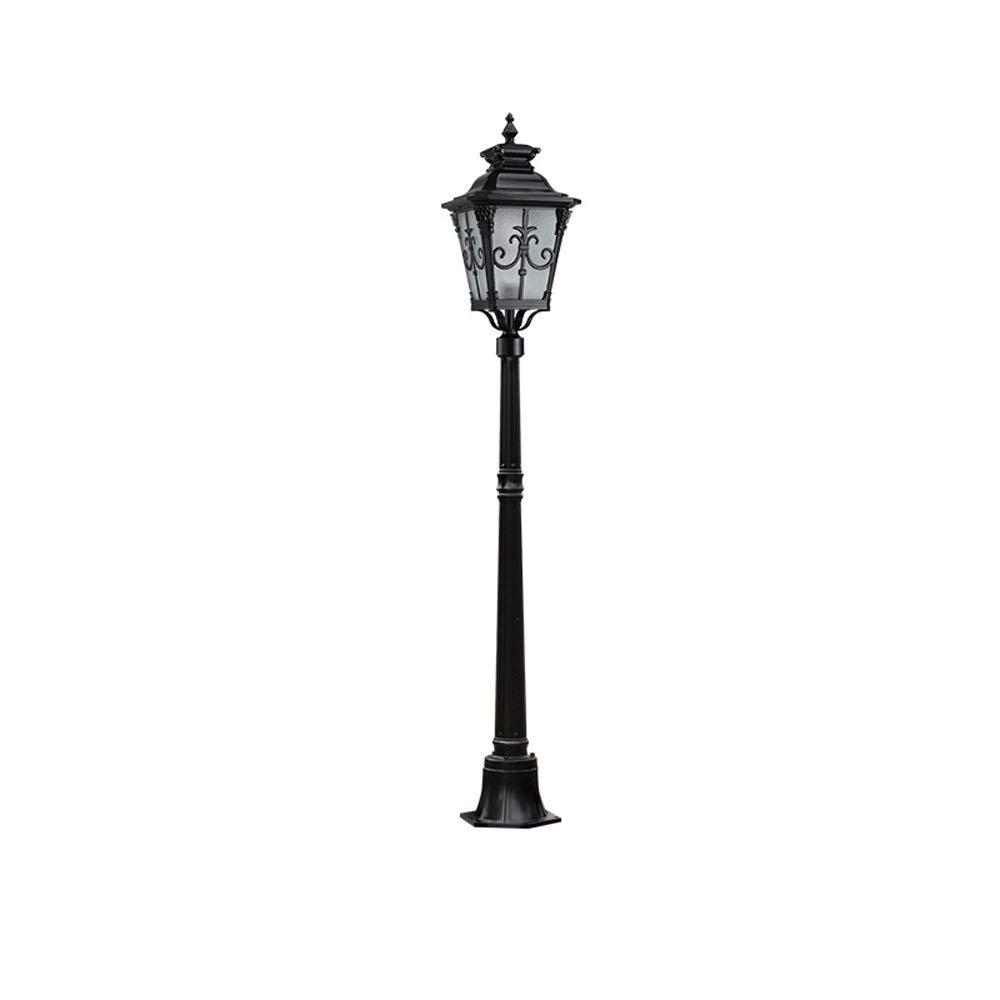 HELCEKOU Outdoor Waterproof Glass Lantern - E27 High Pole Light European Retro Design Die-Cast Aluminum IP54 for Gardens Courtyards & Pathways Elegant Street Post