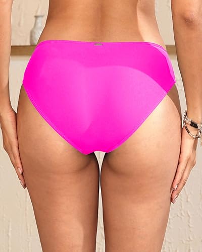 Image of Daci Women's Mid-Rise Full-Coverage Bikini Bottom | Mid-rise bikini bottom with full rear coverage in 82% nylon and 18% spandex for comfortable swimming and beachwear