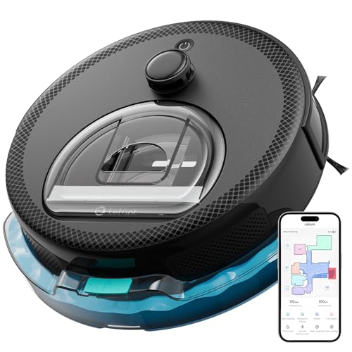 Lefant Robot Vacuum and Mop, Upgraded LiDAR Navigation, 450ml Visible Dustbin, Strong Suction, Multi-Floor Mapping, Self-Charge, WiFi/Alexa/APP, Multi-Surface Cleaning, M330 Pro M330P-Dark B