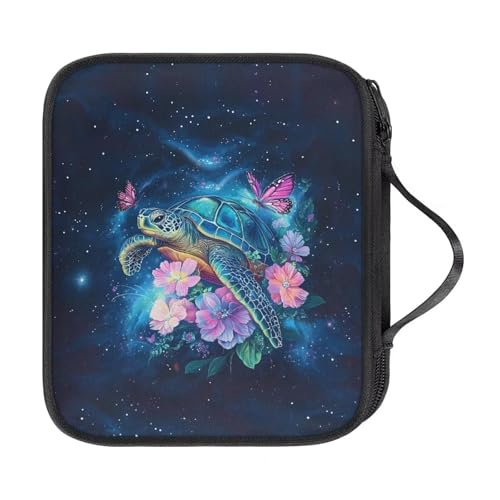 Uorisanigo Crochet Hook Holder Case with Handle Sea Turtle Crochet Hook Storage Case Empty for Circular Knitting Needles Portable Crochet Travel Bag