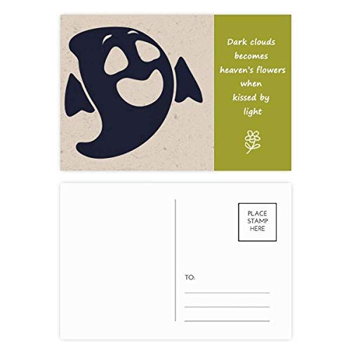 Tarjetas de agradecimiento de Halloween poéticas con fantasmas divertidos para invitados (20 ud)