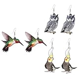 Boucles d'oreilles à motifs d'oiseaux - un lot de 3 paires de boucles d'oreilles aux motifs variés pour répondre à toutes vos envies. bijoux d'oreilles délicats