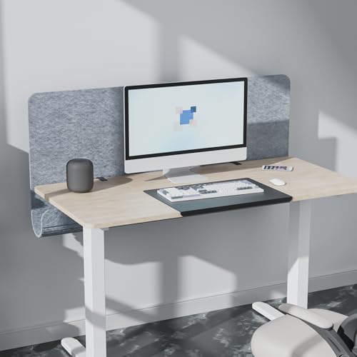 Image of Desk Privacy Panel with Wire Management, 47.2 x 22.5 inch Sound Absorbing Felt Cubicle Desk Divider with Hidden Cord Organizer, Clamp or Screw Mount, Acoustic Partition for Office & Home