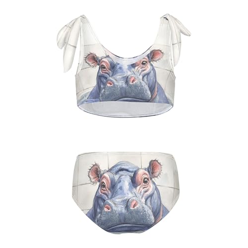 Hippo Animal in Tub Girls Bikini Sets 2 Piece Swimsuits Bathing Suit Swimwear2