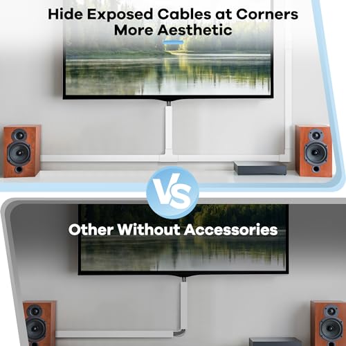 Image of Cord Covers for Wires on Wall Extra-Long, 24ft TV Cord Hider Kit, Paintable Cable Management Concealer, TV Wire Hider for Wall, White Cable Raceway Channel, 8 x L36in x W0.95in x H0.55in