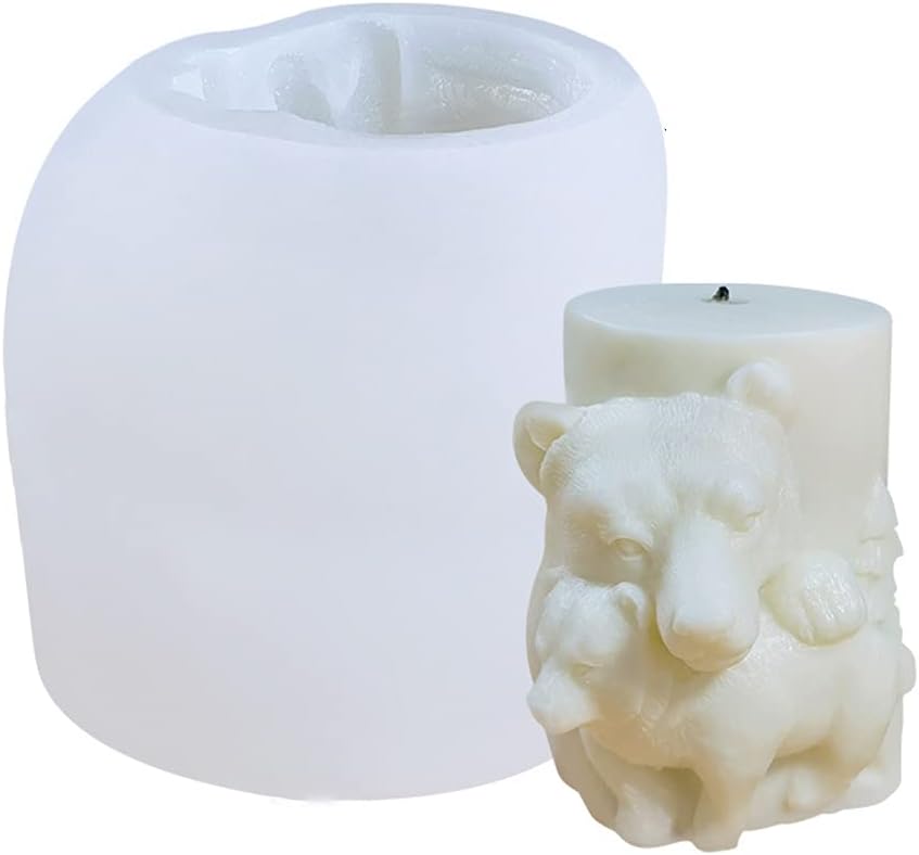 3D Bear Elk Silicone Soap Mold Candle Making Mould Fondant Candy Cake Chocolate Decorating DIY Baking Tool