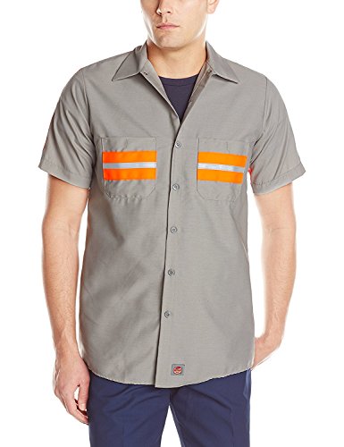 Image of Red Kap Men's Enhanced Visibility Shirt with Gripper at Neck and Short Sleeve