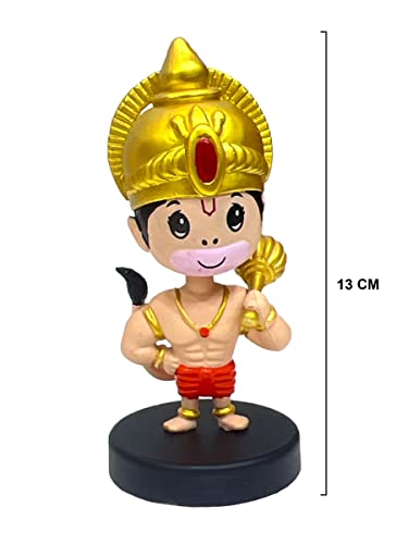 Image of AUGEN Hanuman God Action Figure Limited Edition Bobblehead for Car Dashboard, Office Desk & Study Table (Pack of 1)