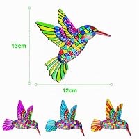 Kolibri-Wand-Dekor, 4pcs 3D-Vogel-Skulptur, Metall, Outdoor-Garten-Kunst – Ansicht 3