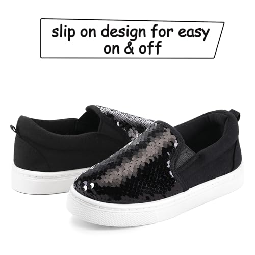 k komforme toddler slip on sneakers girls sparkle sequins canvas walking shoes