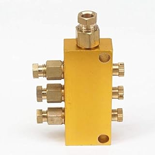 Ochoos 2/3/4/5/6/7/8/10 Way Adjustable Lube Oil Piston Distributor Value Manifold Block 6mm in 4mm Out for Centralized Lubrication - (Color: 3 Ways)