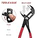 TOOLEAGUE Heavy Duty Water Pump Pliers, Large Plumbing Tool, 16-inch Groove Slip Joint Set, Push Button Quick Adjustable Pliers