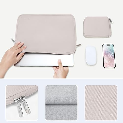 MOSISO Laptop Case 13.3 inch, 13-13.3 inch Laptop Sleeve Bag Compatible with MacBook Air/Pro 13/Pro 14 M5 M4 M3 M2 M1, HP Dell ASUS Lenovo, Neoprene Computer Sleeve Bag with Small Case, Rock Gray by MOSISO - Image 4