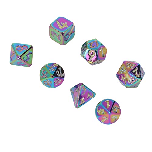 Juego de Dados Poliédricos, Amplia Aplicabilidad, Dados Poliédricos de Metal Portátiles Prácticos para Hombres y Mujeres para Juegos de rol Cover