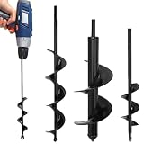 4 trivelle, 4 pezzi, 4 x 42 cm/8 x 30 cm/4 x 22 cm, trivella da giardino con guanti da giardino per avvitatore a batteria, trapano, avvitatore a batteria, per carichi pesanti, fioriere a lumache
