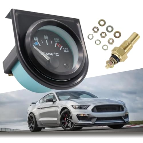 Auto Wassertemperaturanzeige 52 mm 12V Wassertemperatur Messgerät Universal 40–120 °C Digital Wassertemperaturanzeiger Instrument mit Sensor
