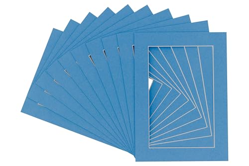 Pack of 25 Acid Free 20x28 Mats Bevel Cut for 16x24 Photos - Bay Blue Precut Matboards With Backing Boards and Clear Photo Mat Bags For Pictures, Photos, Framing - 4-ply Thickness