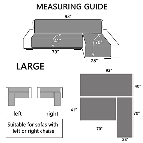 Hdcaxkj Sectional Couch Covers For Dogs 3-Pieces Water Resistant L Shape Sofa Cover Set Pet Friendly Sectional Slipcovers Living Room Non Slip L-Shaped Furniture Protector Washable (Gray, Large) #TOP6