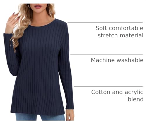 Image of Urban CoCo Women's Lightweight Crewneck Pullover Sweaters Long Sleeve Fall Knitted Sweater Tops