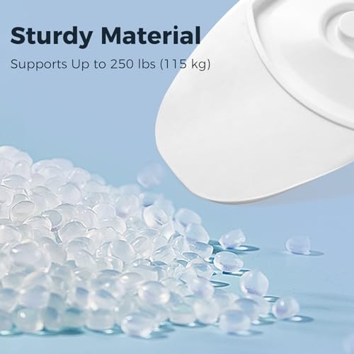 WONDSIGHIN Bedpan for Women or Men with Plastic Guard and Handle, Easier Placement and Removal, Prevent Spills, Durable and Easy to Clean, Bedpans for Elderly Women for Elderly Men, Adult, White