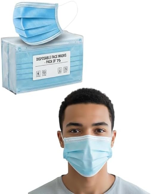 MDSS™ Reliable Safety Coverage Workday Mask | Disposable Mask | Blue Face Mask | Breathable Mask | Pack of 75