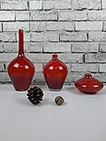  Juego triple hecho a mano sólido rojo soplado vidrio decorativo florero de Murano