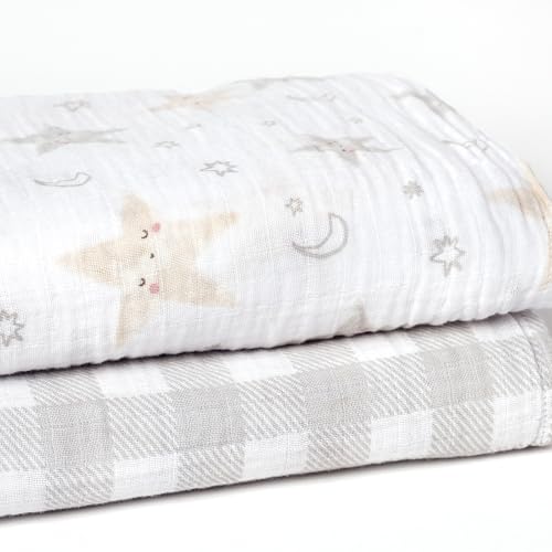 Gerber Baby Unisex 2-Pack Muslin Blanket, Celestial, One Size - image 5