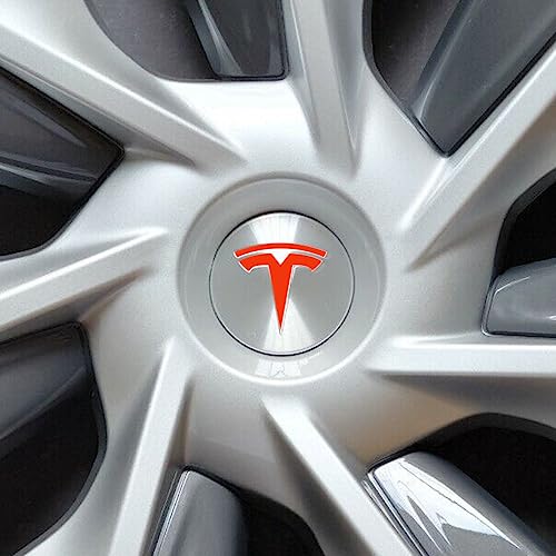 Image of IPG Compatible with Model Y Decal Sticker (8 Logo Set) Overlay Stickers Do it Yourself Stickers Set Personalize Your Tesla (Orange)