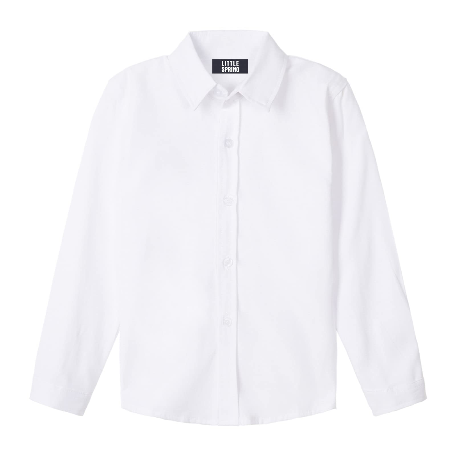 LittleSpring Boys Button Down Long Sleeve Uniform Dress Shirts with Tie