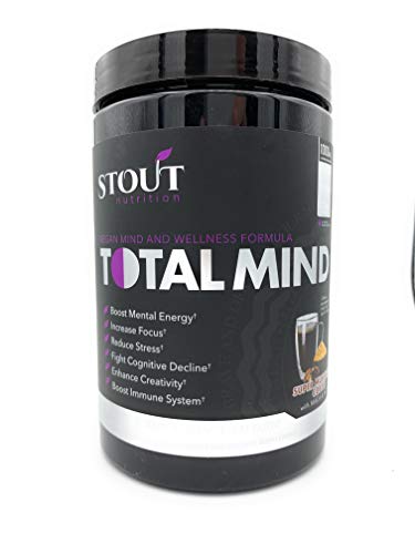 Stout Nutrition TOTAL MIND SUPER MUSHROOM COFFEE with Maca Vegan Mind and Wellness MCT Drink Powder | Keto | Non GMO | No Sugar Added | Includes Great Karma Market 100% Recycled Rubber Jar Opener