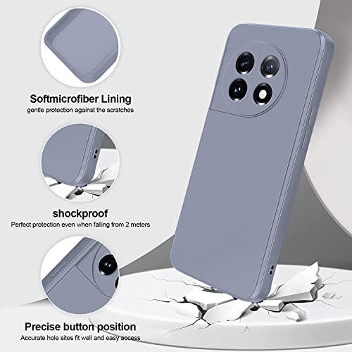 Image of DIZORO Compatible with Oneplus 11 5g Back Cover with Upgraded Square Edges for Camera Protection Mobile Accessories Trendy Shockproof Flexible Matte Liquid Silicone Mobile Phone Case (Lavender)
