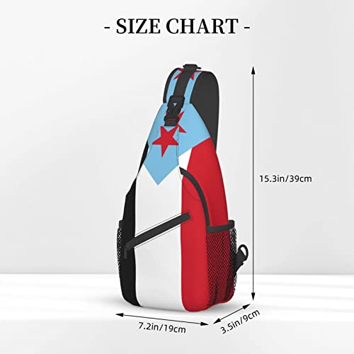 Mochila unisex bandolera estilo Flag of South Yemen negro miniatura 4
