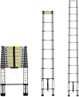 Multibao 3.8M / 12.5FT Telescopic Ladder Multi-Purpose Portable Telescoping Ladder Aluminium Extension Steps Ladder Adjustable Height EN131 Safe Standard 13 Steps 150kg Capacity