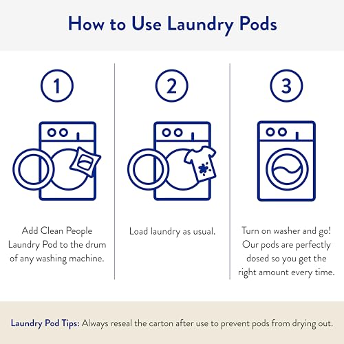 Image of Clean People Laundry Detergent Pods - Recyclable Packaging, Hypoallergenic, Stain Fighting - Ultra Concentrated, Laundry Soap - Peppermint, 192 Pack