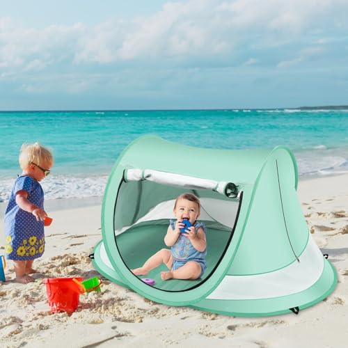 Tienda de campaña infantil con cúpula y protección UV ideal para días de piscina y parque 4