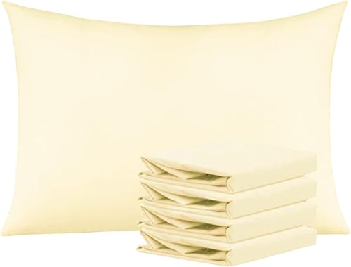 NTBAY Juego de 4 fundas de almohada 100 % microfibra cepillada, queen, 1800, súper suaves y acogedoras, resistentes a las arrugas, decoloración y