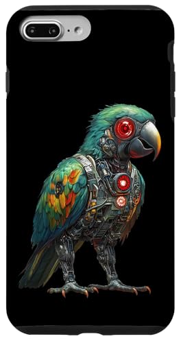 �ʔ����I�E�����{�b�g�������D�ƃT�C�{�[�O�I�E�����{�b�g Robot Parrot Lover Cyborg AI �X�}�z�P�[�X iPhone 7 Plus/8 Plus �p