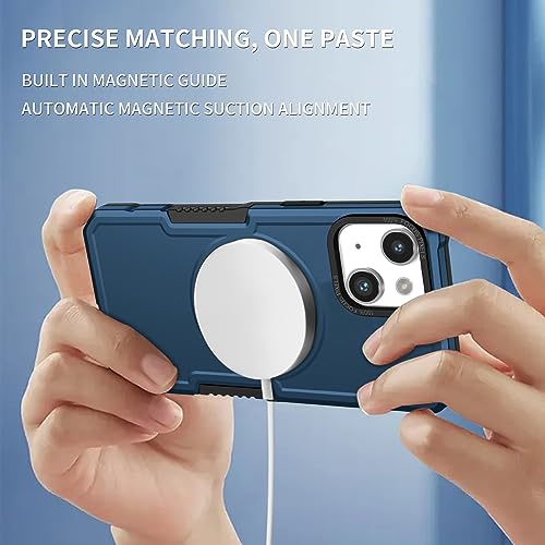 Coque magnétique pour iPhone 15 fine et anti-chute couleur bleu - 6