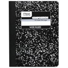 Mead Composition Book, Wide/Legal Rule, Black Cover, 100 9.75 x 7.5 Sheets