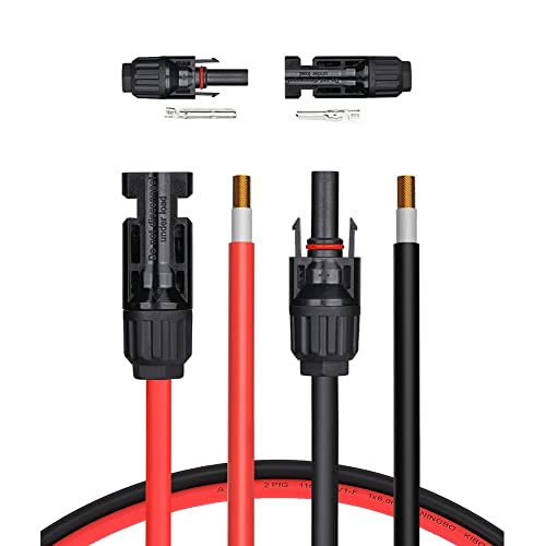 Câble extension solaire 10 AWG 6mm² de 3m noir et rouge avec connecteurs