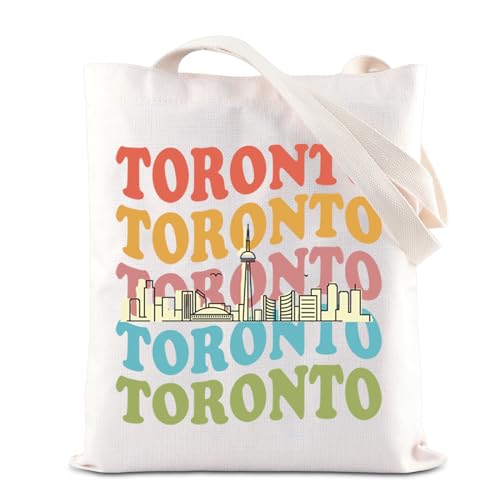 ENSIANTH Toronto Travel Tote Bag Toronto Cityscape Gift Canada City Trip Shopping Bag Ontario...