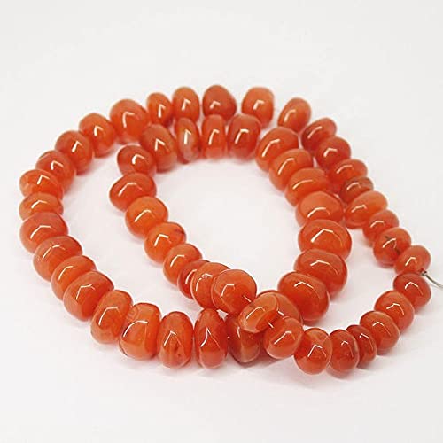 Carnelian Smooth Rondelle perles naturelles orange de 18 pouces pour bijoux fins