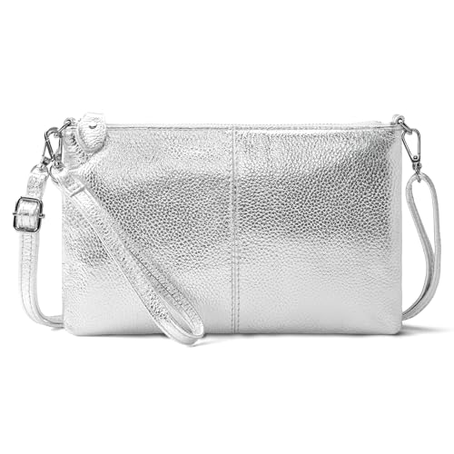 Image of befen Genuine Leather Wristlet Clutch Wallet Purses Small Crossbody Bags for Women with RFID Blocking Card Slots