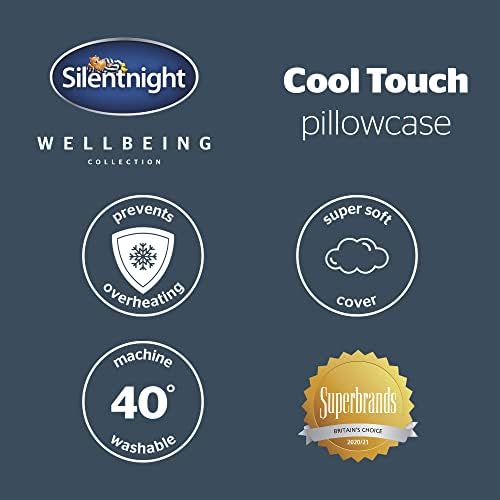 Silentnight Cool Touch Pillowcase - Best Cooling Temperature Control Pillow Cover Case For Hot Flashes Warm Sleepers Stay Cool At Night - Prevent Overheating Long Lasting Pillowcase