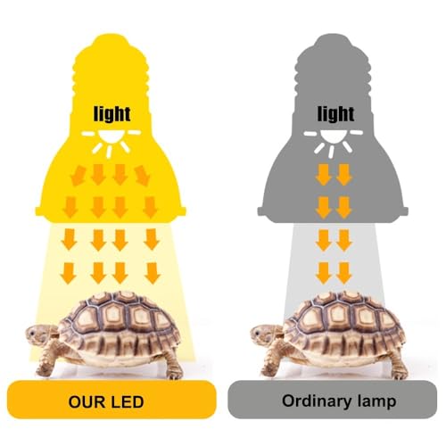 MiOYOOW Reptilienlampe, 5 W Vollspektrum Solarbirne, Hochintensive Dimmbare Wärmelampe für Wüstenregenwald Reptilien
