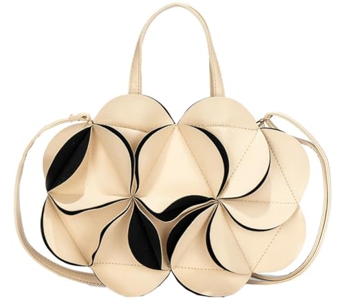 Flower - Shaped Pleated Handbag Unique Design Textured Handheld Crossbody Shoulder Bag Daily Evening Use