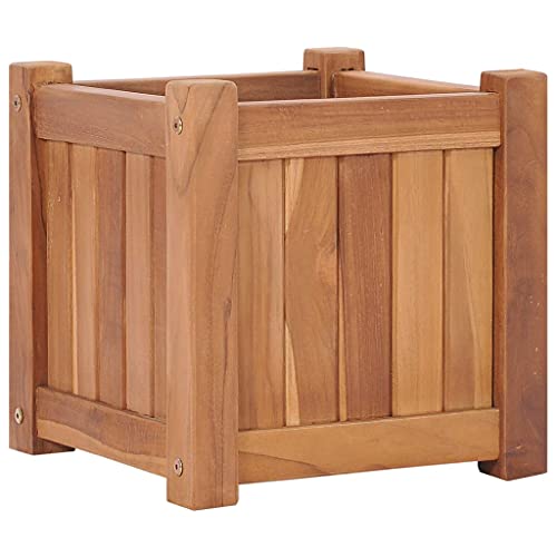 vidaXL Teak Massiv Hochbeet Pflanzkasten Pflanzkübel Blumenkasten Blumentopf Blumenkübel Pflanzbeet Blumenbeet Gemüsebeet 30x30x30cm