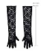 Campsis Black Lace Gloves, Long Sheer Gloves for Women